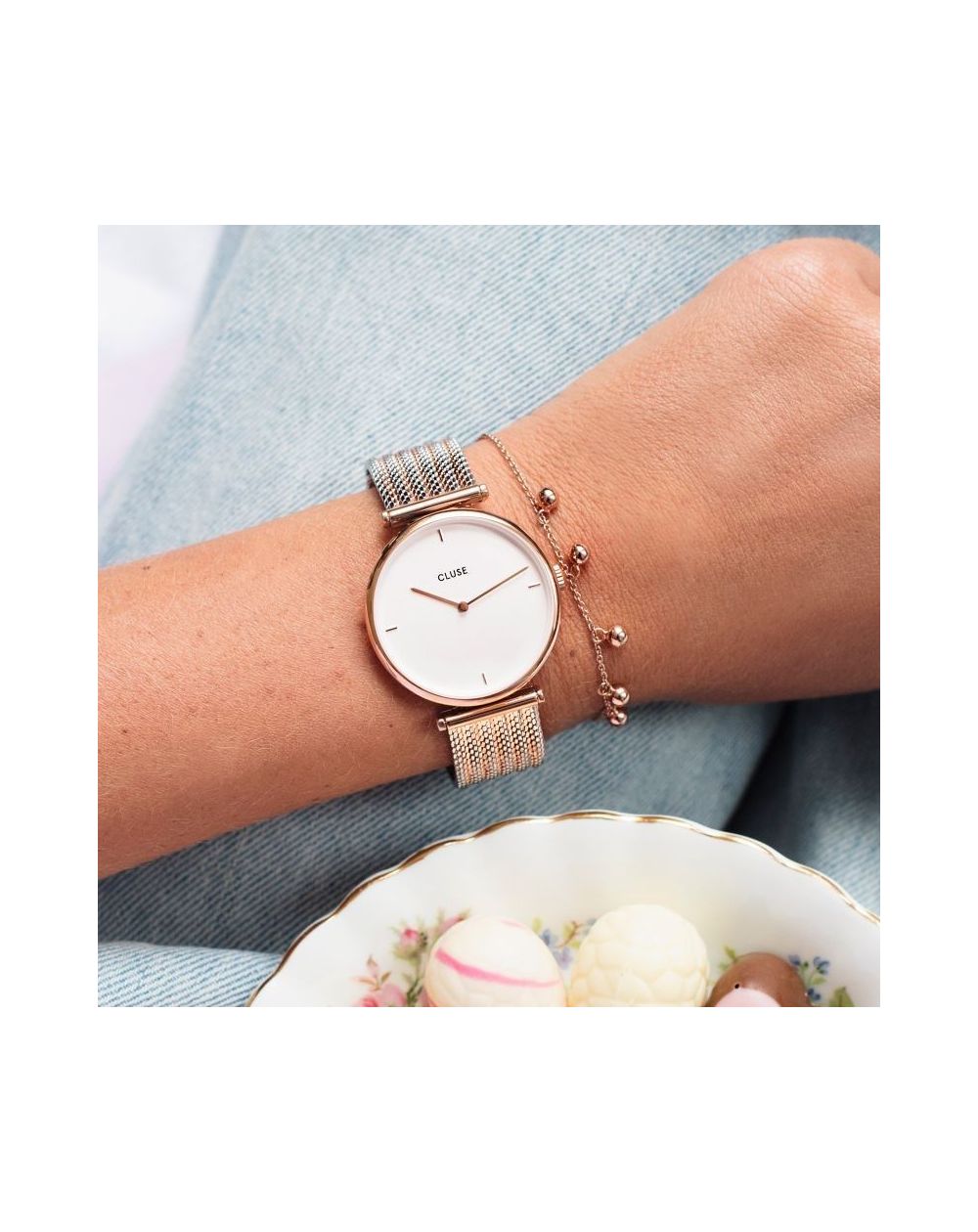 Cluse - Watch CLUSE - Triumph Rose Gold bicolour mesh