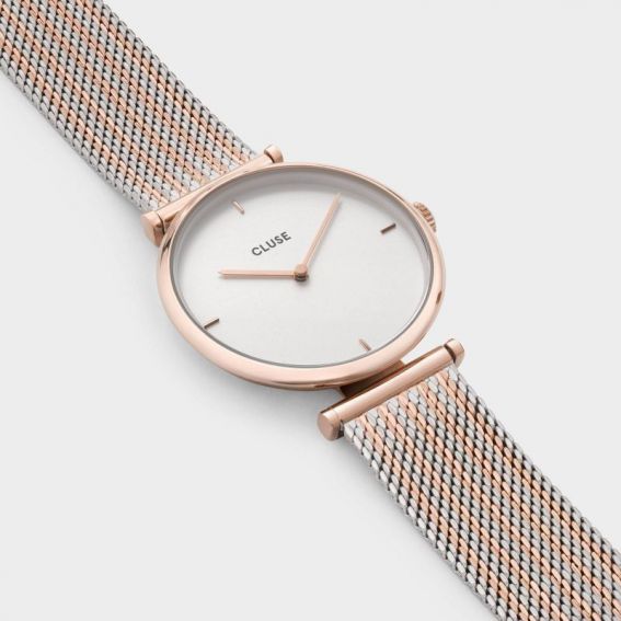 Cluse - Kijk CLUSE - Triumph Rose Gold tweekleurig mesh