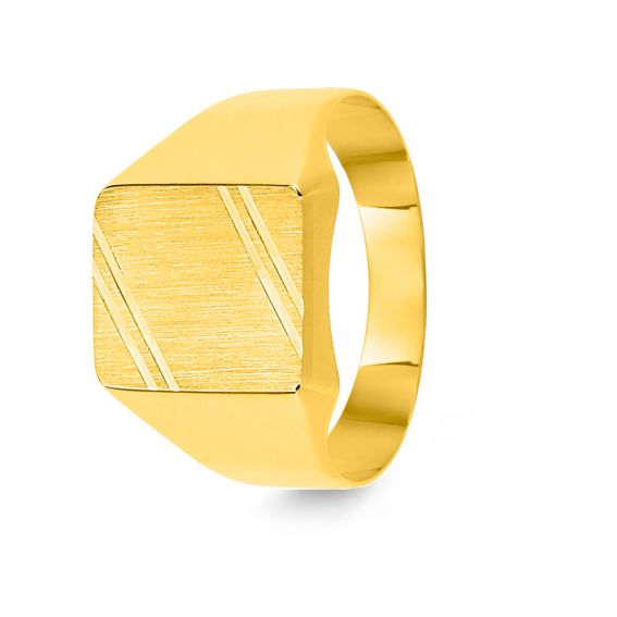 Bijoux or et personnalisé Signet ring 2 letters 9 carat yellow gold