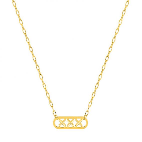 Bijoux or et personnalisé 9ct yellow gold triplets necklace