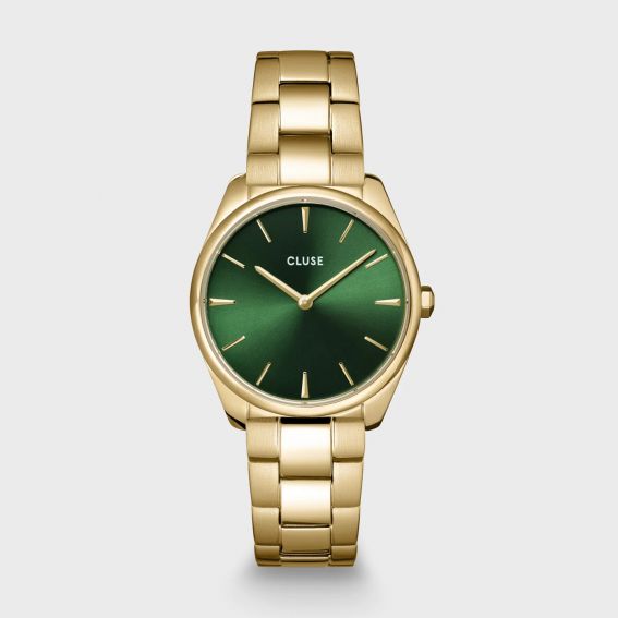 Cluse Fierce Petite Watch Steel Green, Gold Color