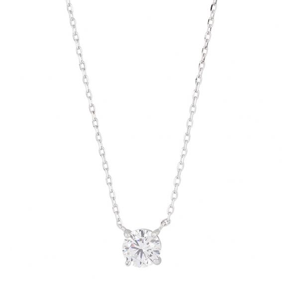 Zilveren solitaire ketting