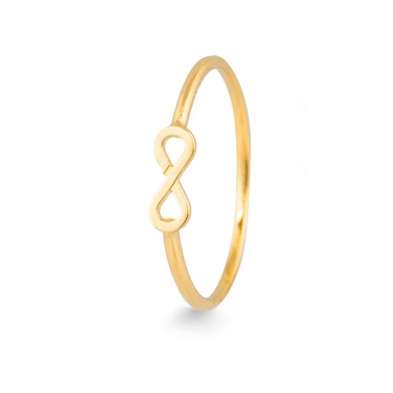 Bijoux or et personnalisé 9 carat yellow gold mini infinity ring