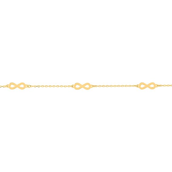 Bijoux or et personnalisé 5 mini-infinities bracelet in 9 carat yellow gold