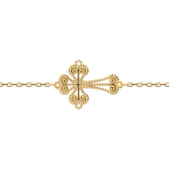 18k gold plated cross bracelet