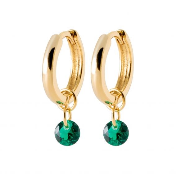 18k gold plated green hoop...