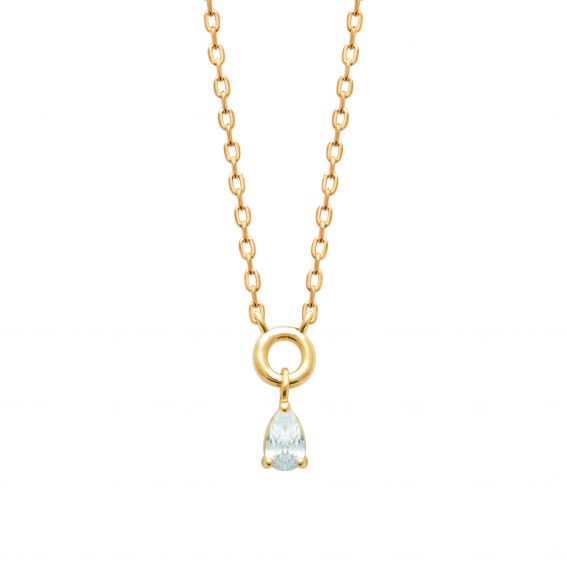 Bijou argent/plaqué or Esmée simple 18k gold plated necklace