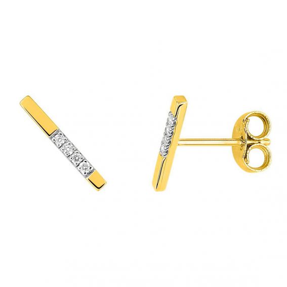 Bijoux or et personnalisé 9 carat yellow gold barrette and diamond drills
