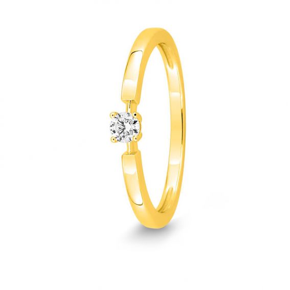 Bijoux or et personnalisé Single diamond solitaire 9 carat yellow gold