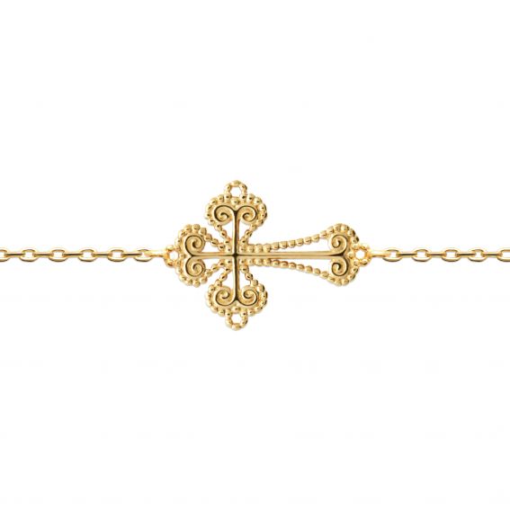 Bijou argent/plaqué or Bracelet croix Mileva