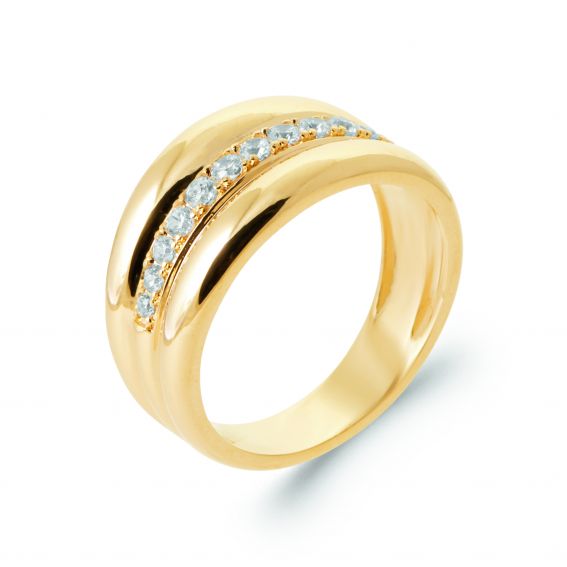 Bijou argent/plaqué or 18k gold plated Cane ring