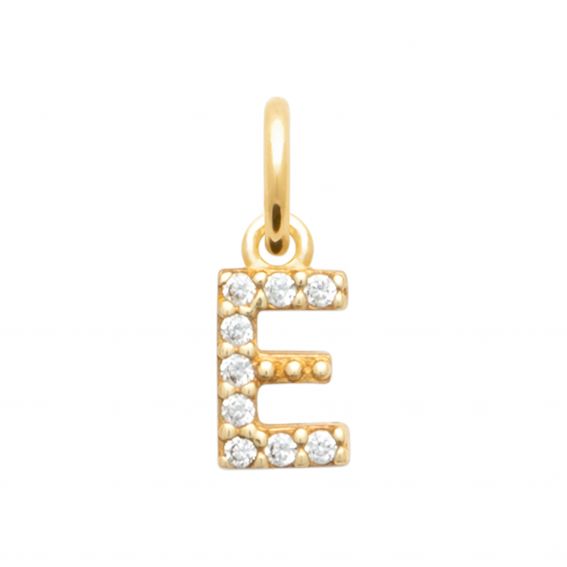 Bijou argent/plaqué or E zirconium pendant 18k gold plate