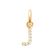 J zirconium pendant 18k gold plate