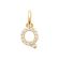 Q zirconium pendant 18k gold plate