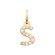 S pendant zirconium 18k gold plate