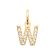 W zirconium pendant 18k gold plate