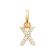 Pendentif X zirconium plaque or 18k