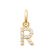 Pendentif R zirconium plaque or 18k