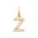 Pendentif Z zirconium plaque or 18k