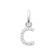 Pendentif C zirconium argent 925