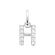 Pendentif H zirconium argent 925