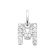 Pendentif M zirconium argent 925