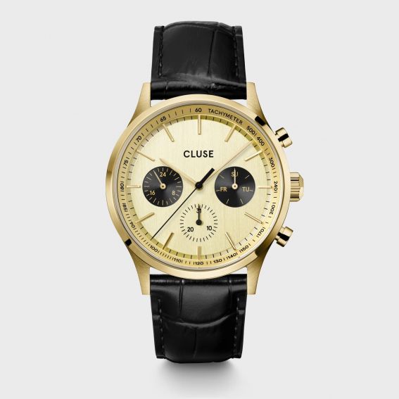 Cluse Anthéor Multifunction Watch leather, Gold, Gold Color