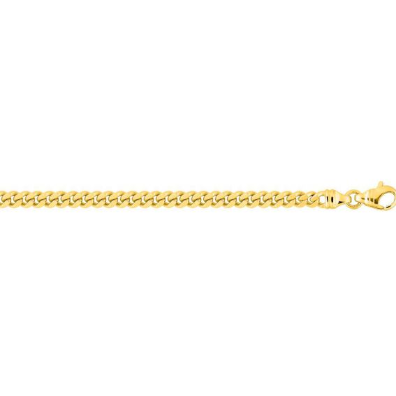 Bijoux or et personnalisé Men's diamond curb chain 4mm 18 carat gold