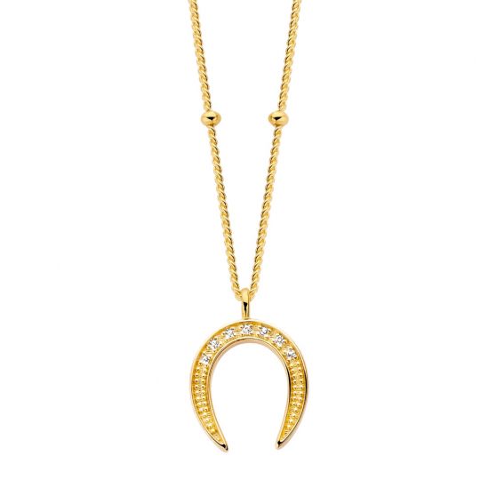 Diamanti Per Tutti Crescent Moon necklace - 7 diamonds