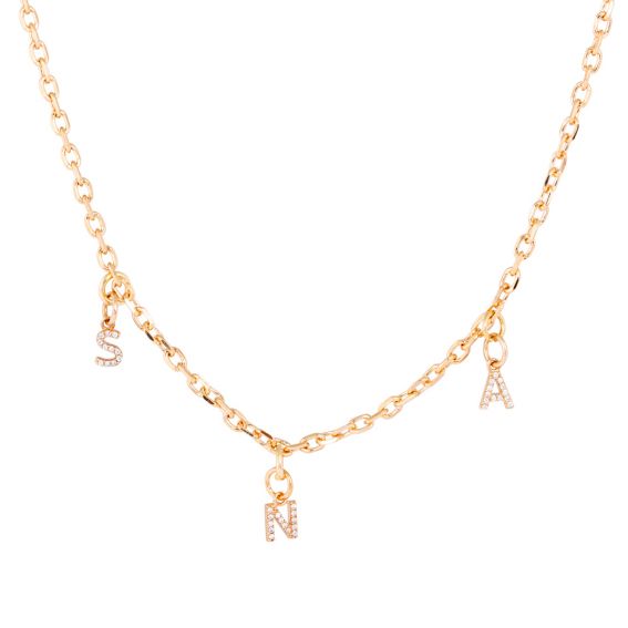 Bijou argent/plaqué or Personalized golden letter necklace