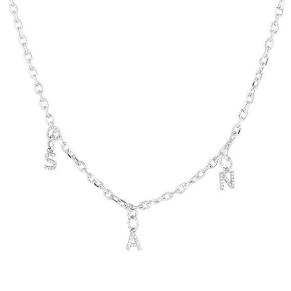 Bijou argent/plaqué or Personalized silver letter necklace