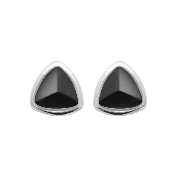 Bijou argent/plaqué or Black stone earring woman silver black agate