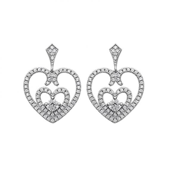 Bijou argent/plaqué or Silver heart earring