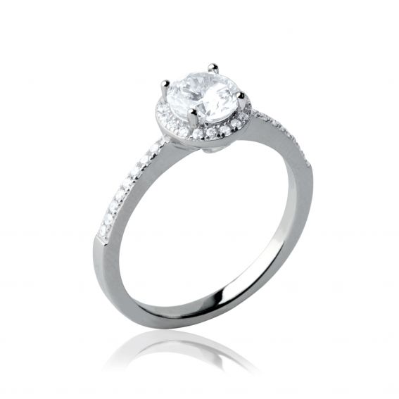 Solitaire rhodium silver...