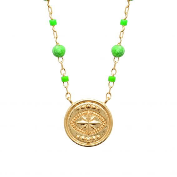 Bijou argent/plaqué or 18k gold plated Brazil necklace