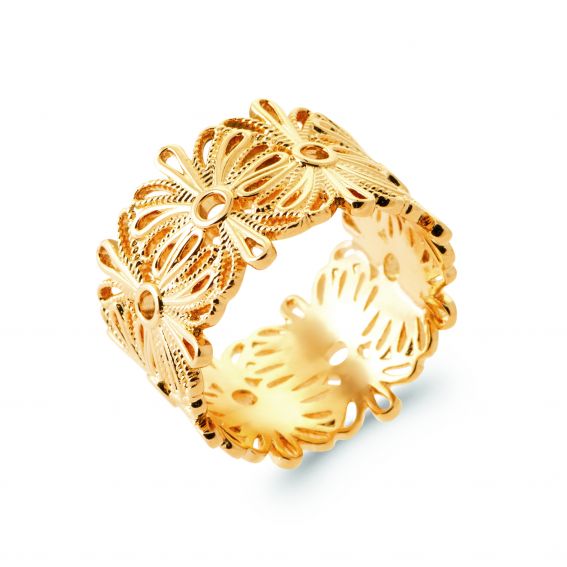 Bijou argent/plaqué or Hélène ring 18 carat gold plated
