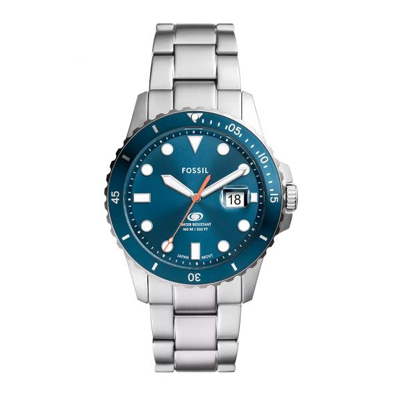 Fossil Fossil Blue Dive Three-Hand Date Watch, Stainless Steel