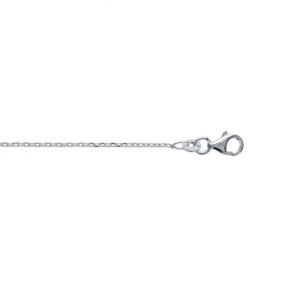 Bijou argent/plaqué or Verstelbare, gerhodineerde zilveren ketting met een kabelschakel van 1,33 mm