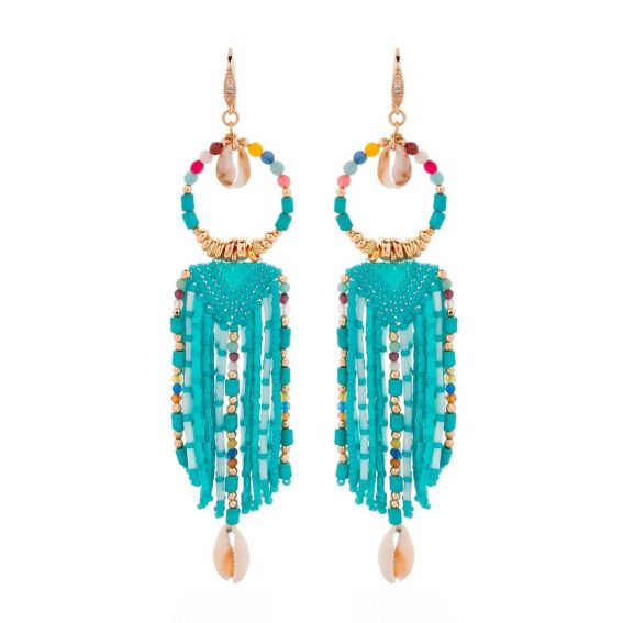 Hipanema BOUCLES D'OREILLES KOUKARACHA TURQUOISE