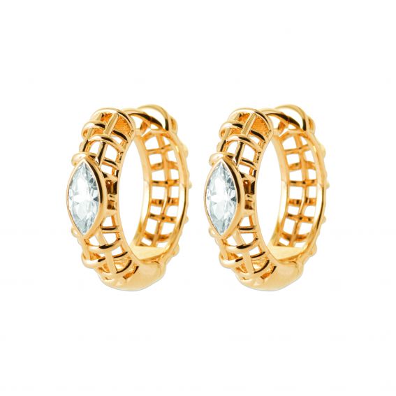 Bijou argent/plaqué or 18k gold plated El Salvador earring