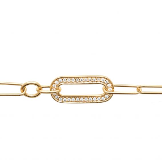 Bijou argent/plaqué or Laure-armband met juwelen in 18k verguld goud