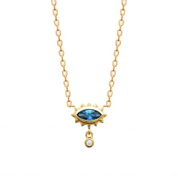 Bijou argent/plaqué or Léa ketting 18k verguld en zirkonium