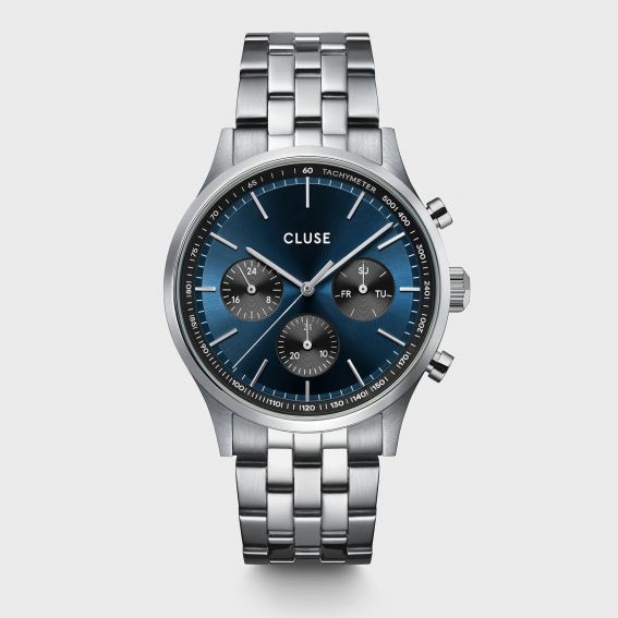 Cluse Montre CLUSE - Anthéor Multifunction bleu et noir  argenté