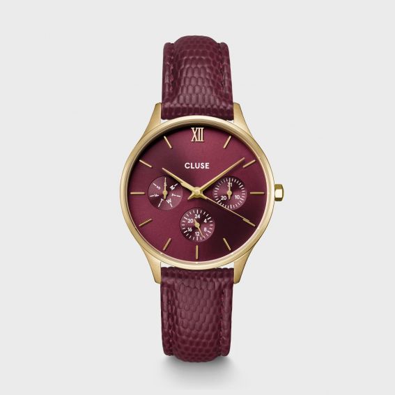 Cluse Montre CLUSE - Minuit cuir couleur cerise