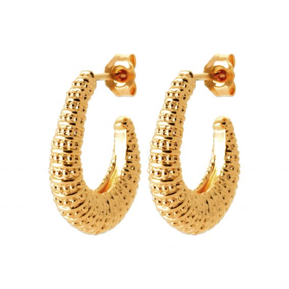 Bijou argent/plaqué or Rimini large creole earring 18 carat gold plated