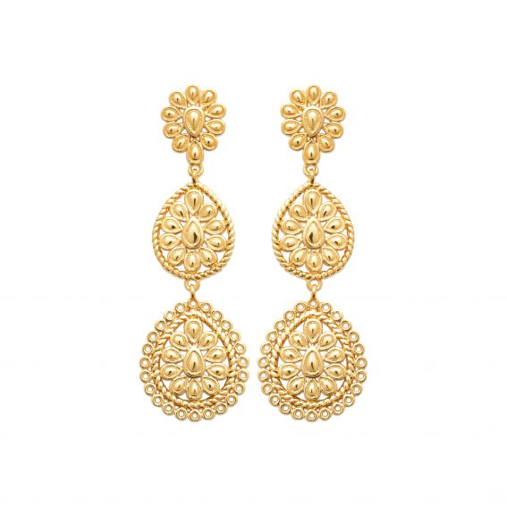 Bijou argent/plaqué or Rimini 18k gold plated drop dangle earring