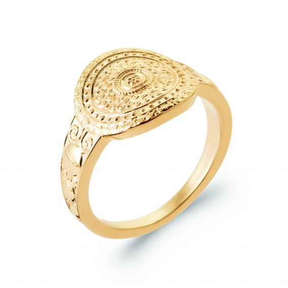 Bijou argent/plaqué or Rimini ronde ring 18k gouden plaat