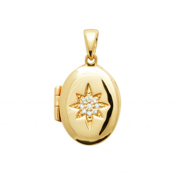 Bijou argent/plaqué or Photo in 18k gold plated pendant