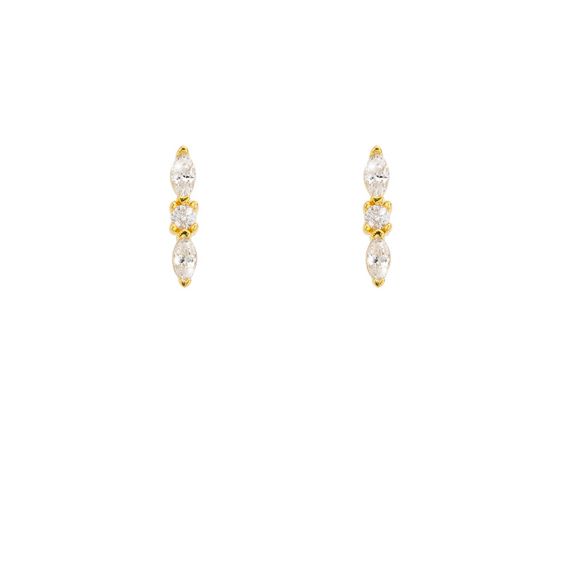 Boucle d'oreille Trilogy gold