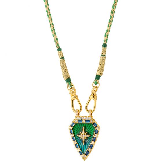 Mya Bay Blauwe regenboog Diwali Warrior ketting